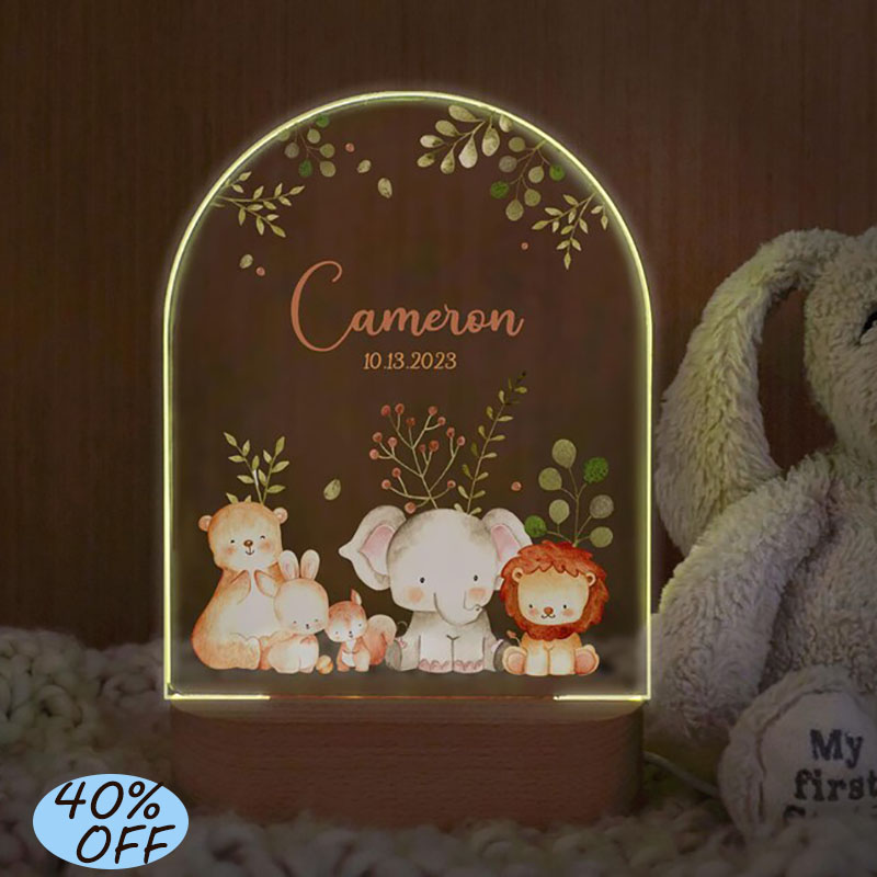 Baby Nursery Decor Ideas - Nome personalizado luz da noite do