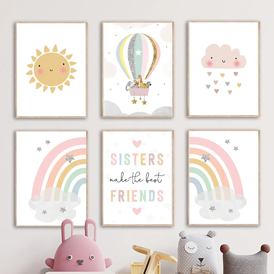 Baby Nursery Decor Ideas - Pôsteres e impressões nórdicas de girafa,