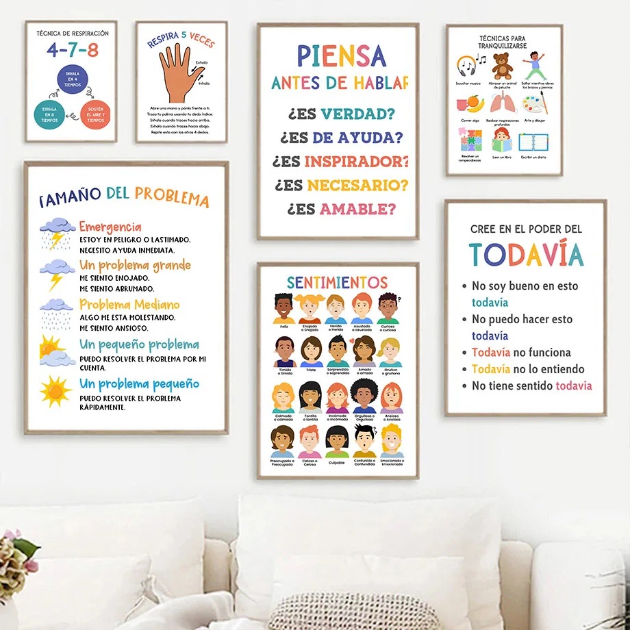 Baby Nursery In Spanish - Pôster de Educação Infantil Espanhola, Emoções,