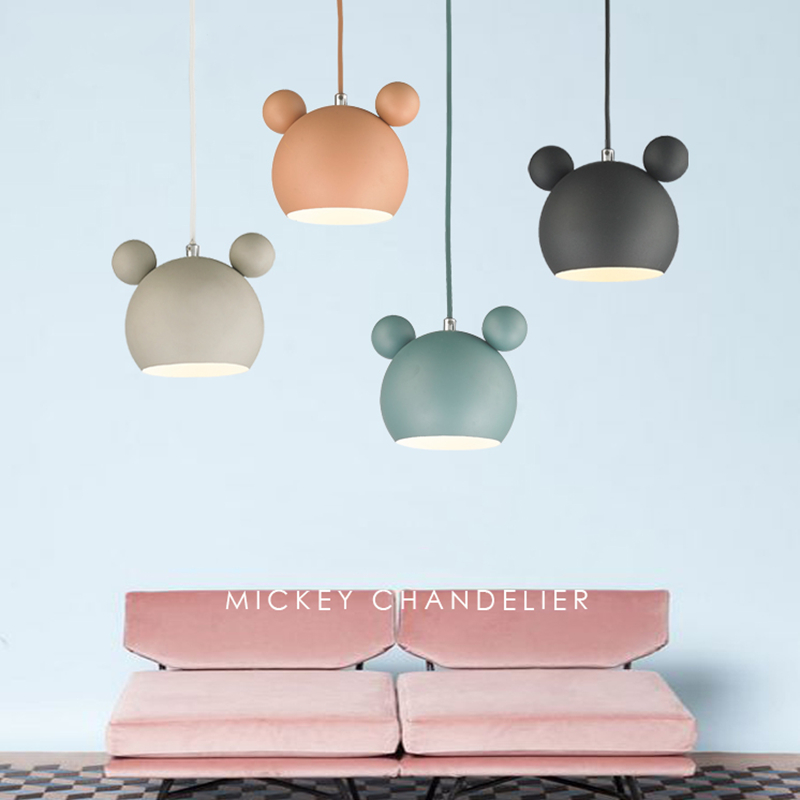 Baby Nursery Lamp - Moderno mickey luzes pingente de ferro