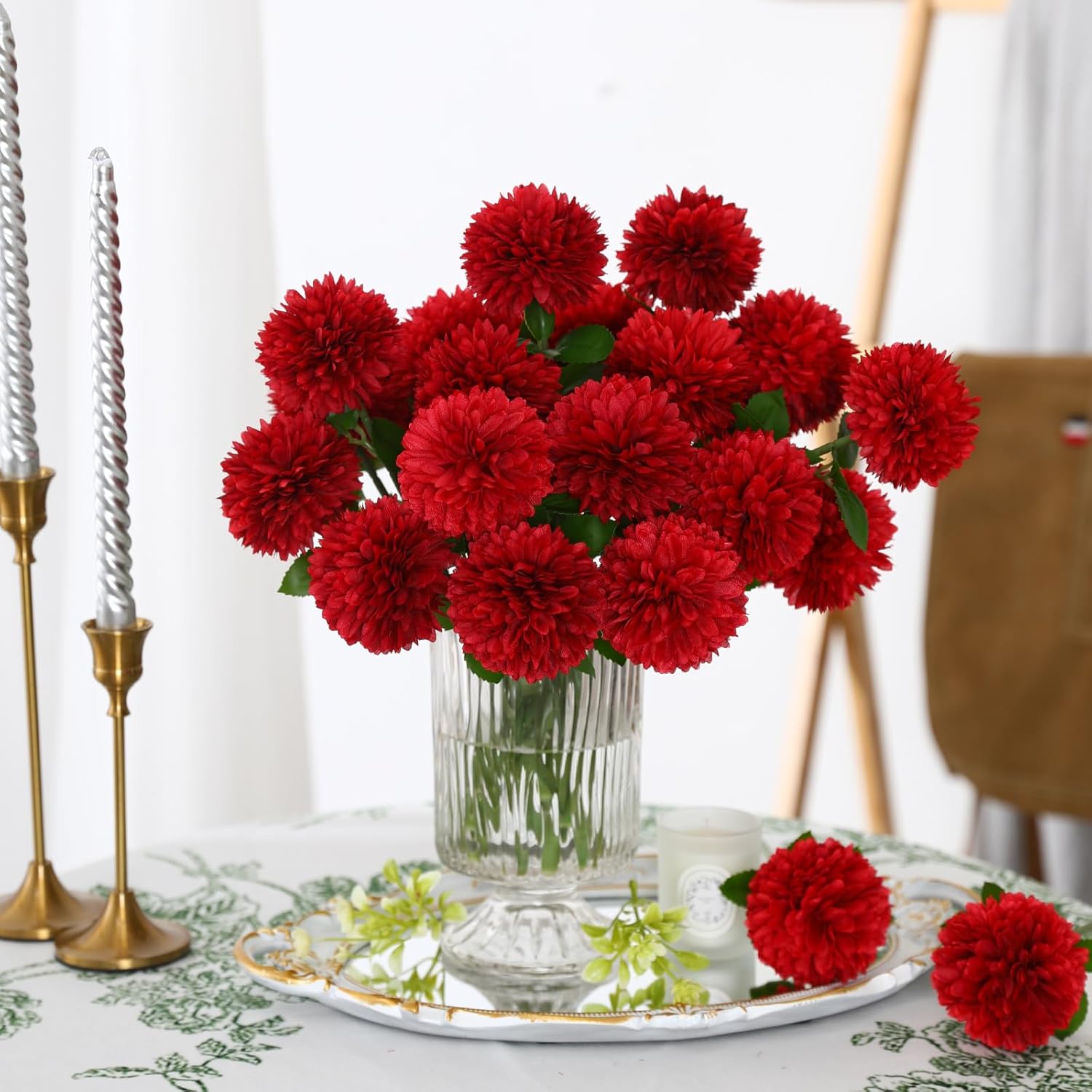 Baby Nursery Decor Ideas - 5/10 Peças de Crisântemo de Seda