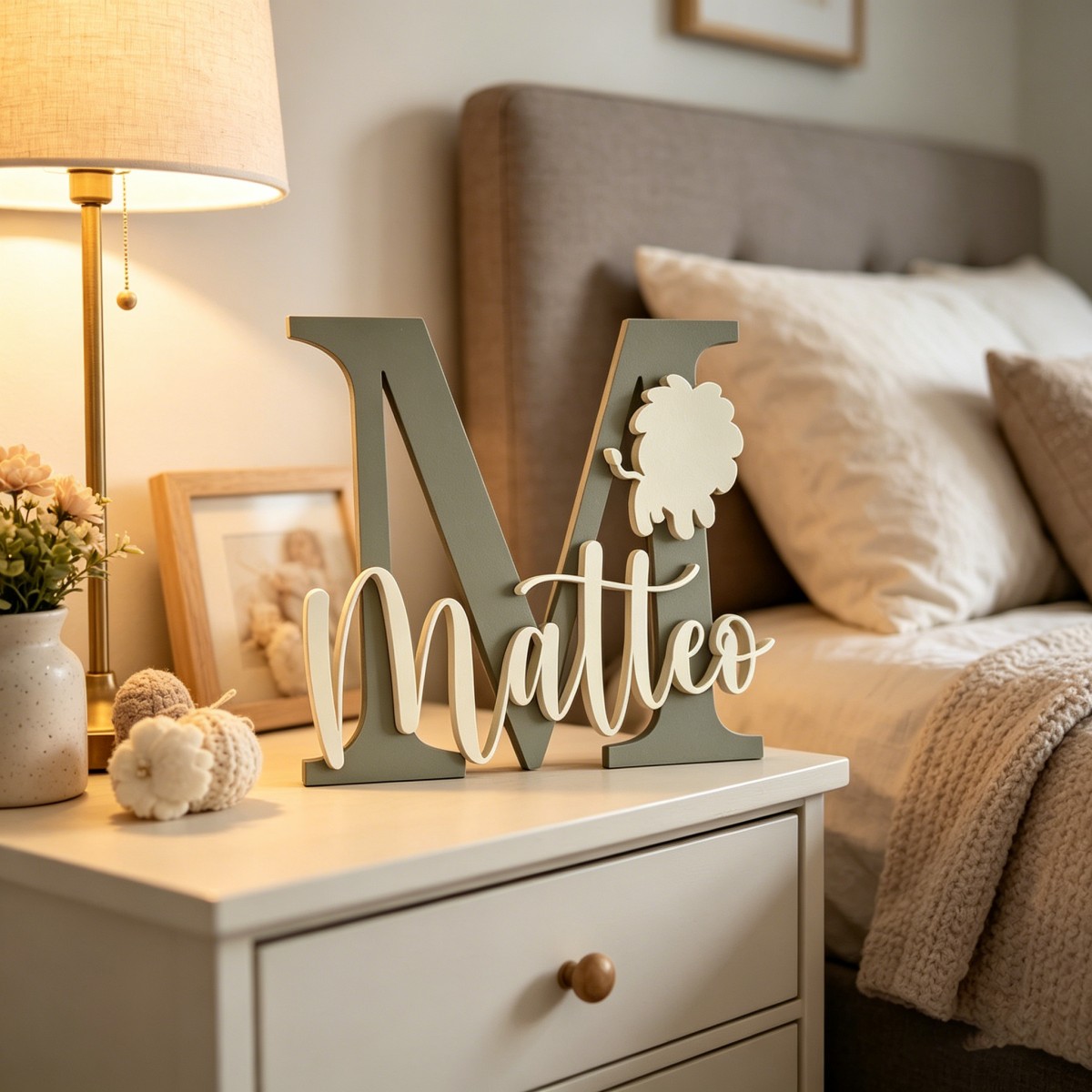Baby Nursery In - Placa de Nome de Leão Personalizada