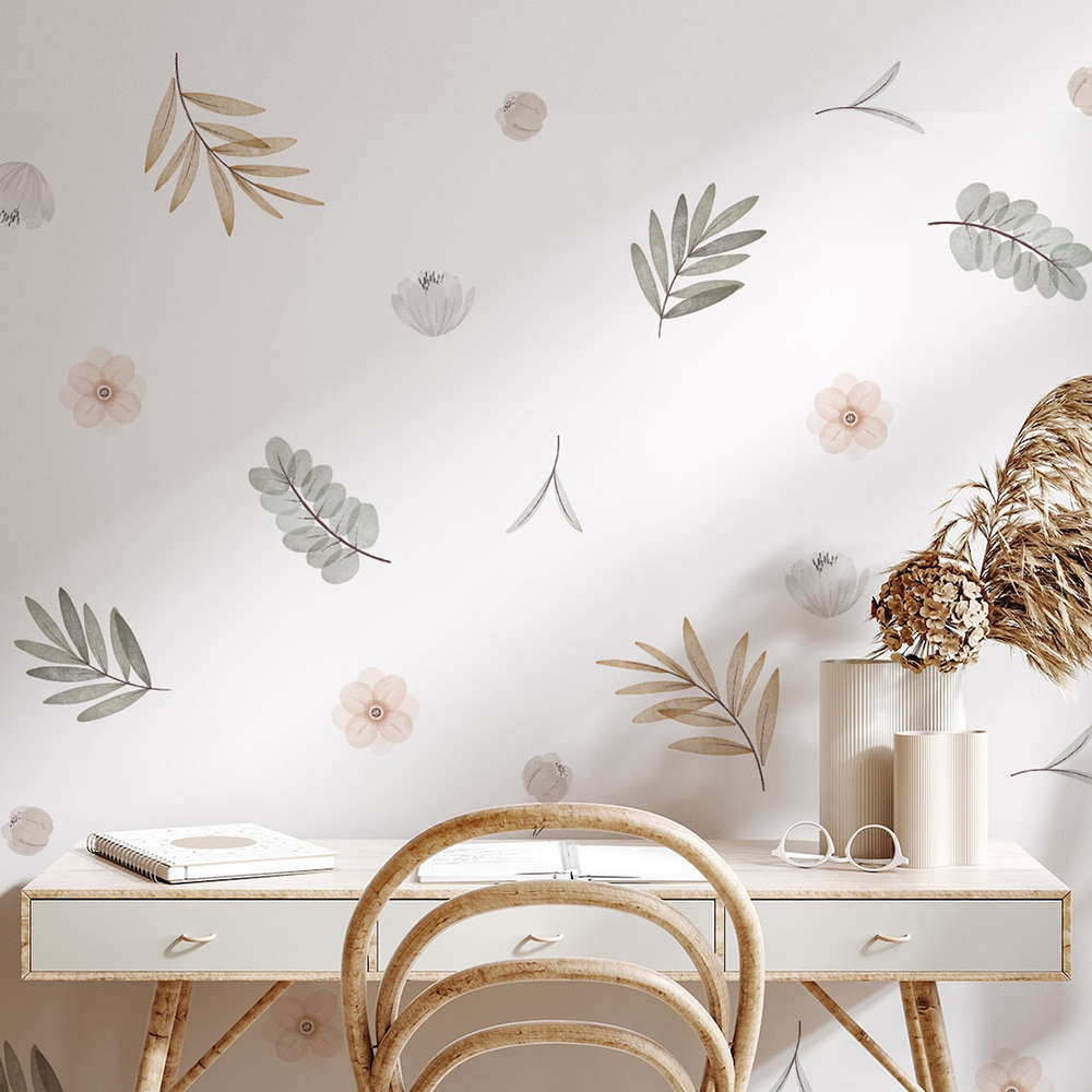 Baby Nursery Diy - Boho folhas botânicas diy decalques de