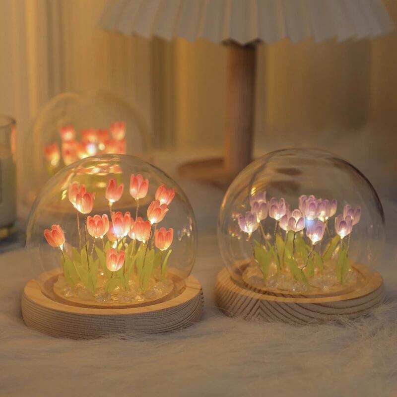 Baby Nursery Lamp - Flor de tulipa artificial luz noturna