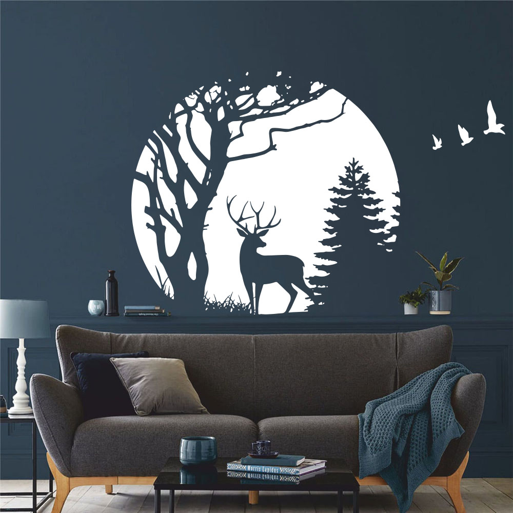 Círculo floresta veados pinhei - Baby Nursery Tree avaliação e preço