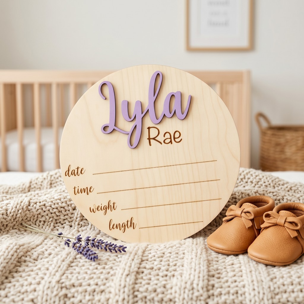 Placa de Nome de Madeira Perso - Baby Nursery Diy avaliação e preço