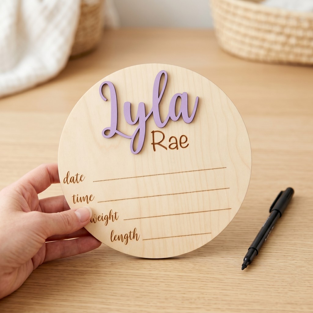 Placa de Nome de Madeira Perso - Baby Nursery Diy avaliação e preço