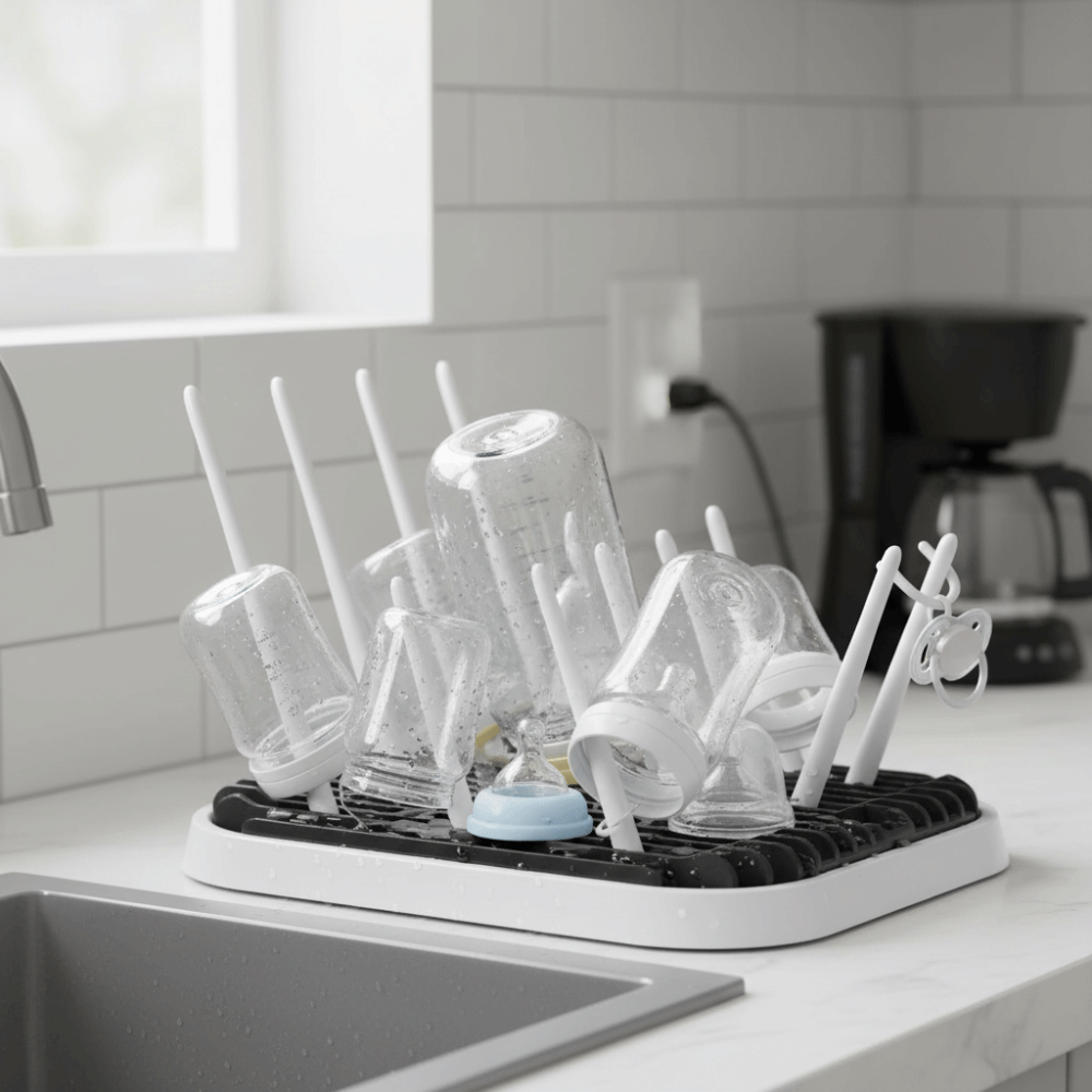 Rack de secagem de garrafa de  - Baby Nursery Storage avaliação e preço