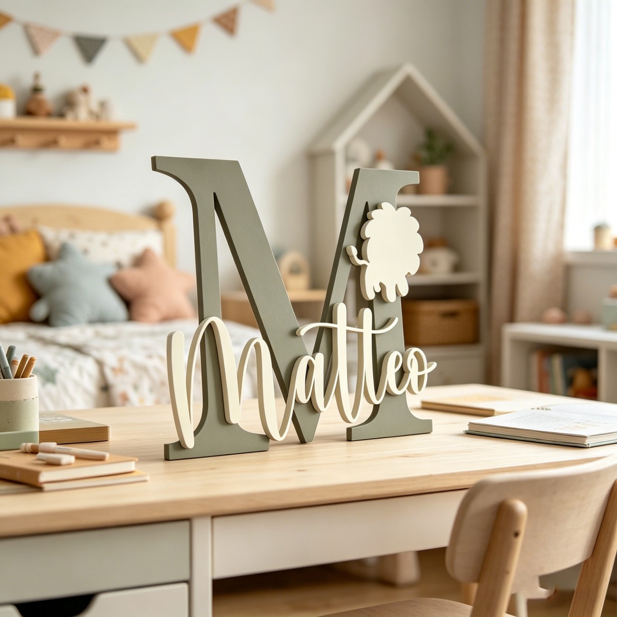 Placa de Nome de Leão Personal - Baby Nursery In avaliação e preço